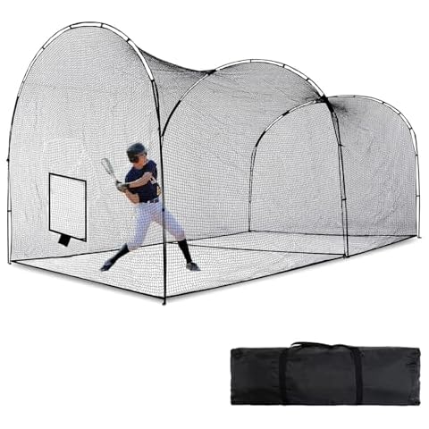 HIGOOD Baseball Net Baseball Batting Cages Portable Outdoor Baseball Softball Pitching Cages for Backyard 22×12×10FT Cover