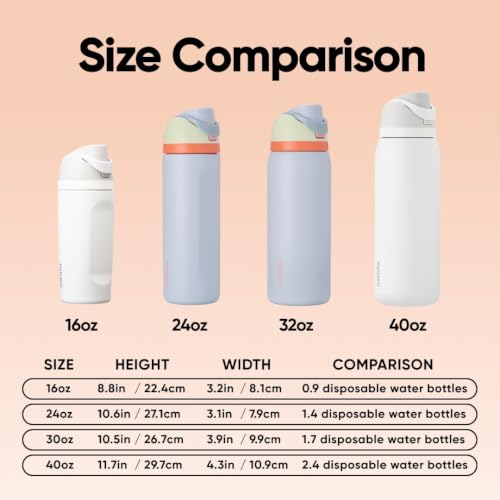Image of Owala FreeSip Insulated Stainless Steel Water Bottle with Straw for Sports, Travel, and School BPA-Free Sports Water Bottle, 24 oz, Beach House