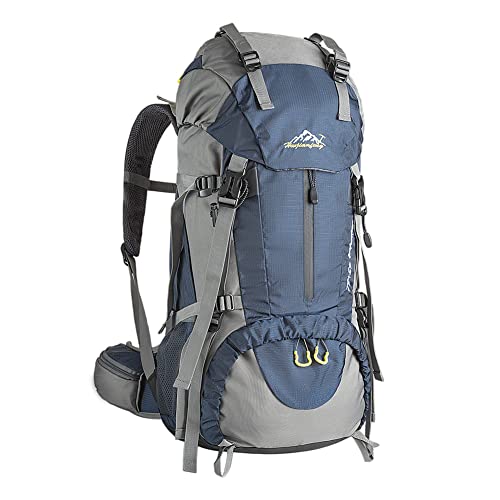 Dadayiyo 50L Hiking Backpack Lightweight Water Resistant,Mountain Climbing Camping Outdoor Sport Daypack Bag With Rain Cover(Blue) #TOP3