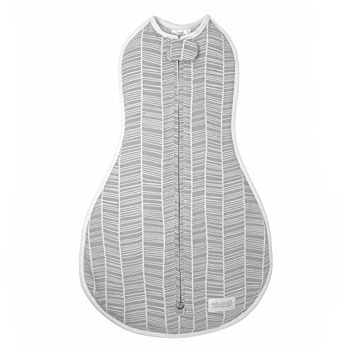 Image of Woombie Original Baby Swaddling Blanket - Soothing, Cotton Baby Swaddle with Zipper - Wearable Newborn Blanket, Zen Gray, 5-13 lbs