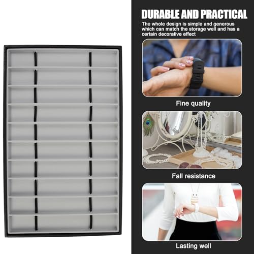 POPETPOP Bandeja Organizadora de Correas de Reloj Negra 10 Compartimentos, para Almacenaje en Casa y Presentación en Tiendas - imagen 8