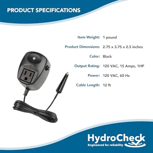Image of HC5000T Electronic Sewage Pump Switch, 12ft Cord - No Pit Entry, Smart Alarm System Water Sensor for Sump Pump - Compatible with All Pumps & Pit Sizes - Prevents Flooding in Basements, Lift Stations