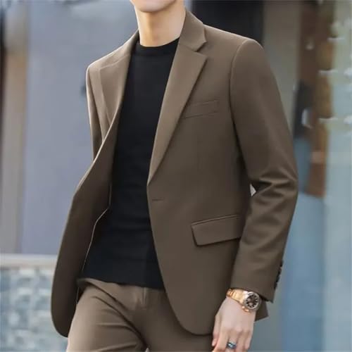 Dbdkejj Men's Casual Blazer Lapel Single Breasted Loose Plus Size Business Cocktail Suit Jacket4