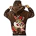 Xmiral Felpe Natalizie da Donna Allentate Speciali a Maniche Lunghe Casual Buone Felpe con Cappuccio da Regalo Caldo e Morbido Pullover Felpa Gialla ( S,caffè )