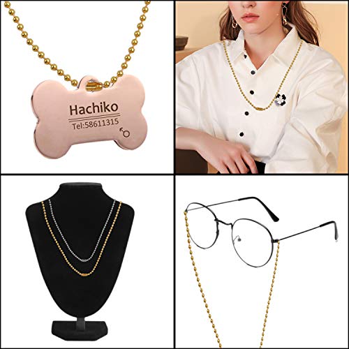 Metal Beaded Chain, 10Pcs Adjustable Ball Chain Necklace Metal Bead Chains 1 Meter Long And 2.4Mm Bead Size With 40Pcs Matching Connectors Jewelry Findings - Silver And Gold #TOP5