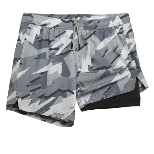Image of maamgic Mens Running Shorts with Compression Liner 5 inch Quick Dry Workout Shorts Anti-Chafe Gym Shorts 2 in 1 Athletic Shorts
