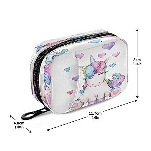 Image of Naanle Fantasy Animal Unicorn Pill Box 7 Day Pill Case Travel Pill Organizer Bag with Zipper Portable Weekly Case Compact Size for Vitamin Supplement Holder