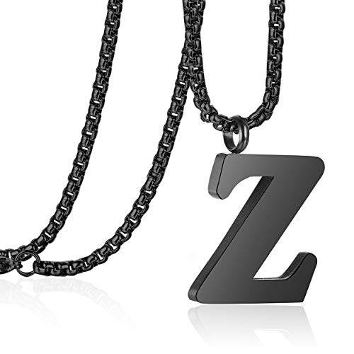 Rehoboth Letter Z Pendant Necklaces for Girl Boy Women Men Cubic 26 Initial Letters Alphabet Personalized Charm Necklace 24 Inch Chains PHILIPPIANS 4:13,"I CAN DO