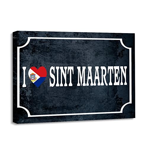 Impression sur toile Sint Maarten | Cadre mural drapeau national Yelolyio