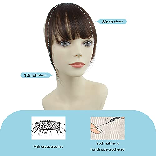 Shinon Clip in Bangs Dark Brown Human Hair Bang Fringe Hair Real Natural Fashion Clip in Hair Extension