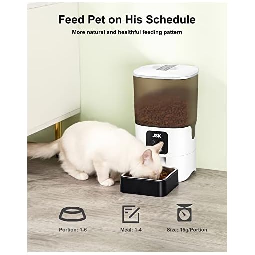 JSK 6L Automatic Cat Feeders,Timed Cat Feeders with Stainless Steel