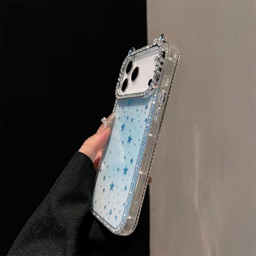 Coque iPhone 12 transparente paillettes étoiles jaune acrylique rigide - 4