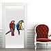 A.Monamour Adesivo Porta Autoadesiva Ara Ararauna E Pappagalli Ara Rosso E Verde Su Sfondo Bianco Vinile PVC Adesivi per Porte Interne 3D Pellicola Adesiva Poster Sticker Murale Parete Carta da Parati