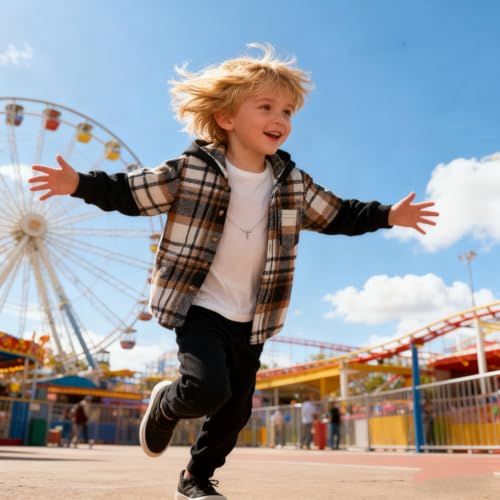 Image of OLMRJKD Toddler Baby Boy Clothes Plaid Long Sleeve Hoodie Sweatshirt + Pants 2pcs Boys Outfit Set