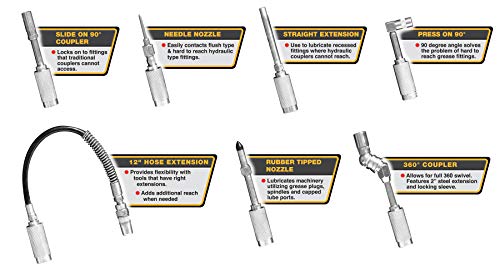 Performance Tool W50049 Cordless Grease Gun Accessories, 7-Piece #TOP2