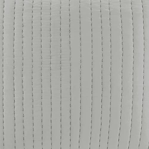 Image of INK+IVY 100% Cotton Single Euro Sham - European Square Decorative Pillow Cover, Hidden Zipper Closure (Pillow Insert NOT Included), Camila, Quilted Grey 26 inchx26 inch