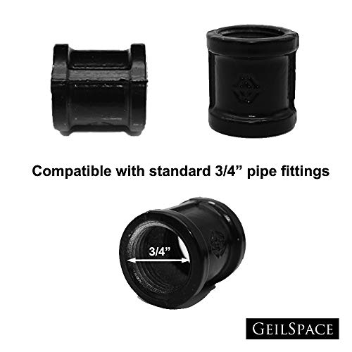 Coupling noir 1,9 cm haute resistance raccord en fer malleable - 3