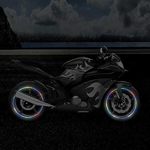 Image of TOMALL 18pcs Lengthen 16 inch-19 inch Reflective Wheel Rim Stripe Decal for Motorcycle Wheels Car Cycling Bike Bicycle Night Safety Decoration Stripe Universal Reflective Sticker for Car (Gradient)