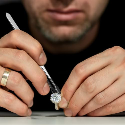 2 Stk Lange Bastelpinzette Plastik - Mit Gummispitzen und PVC Beschichtung - Flache, rutschfeste, gebogene und abgewinkelte Pinzetten - Metallaufkleberpinzette für Reparatur und Schmuck (Schwarz)