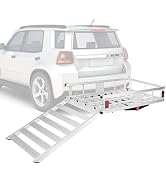 IRONMAX Aluminum Cargo Carrier with Ramp, 50’’ x 29.5’’ Hitch Mount Mobility Scooter Wheelchair C...
