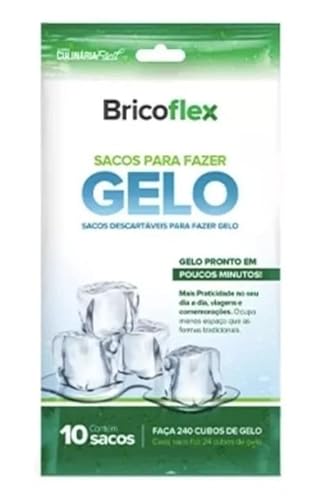 Sacos P/Fazer Gelo C/ 10 Unidades Rende 240 Cubos Bricoflex