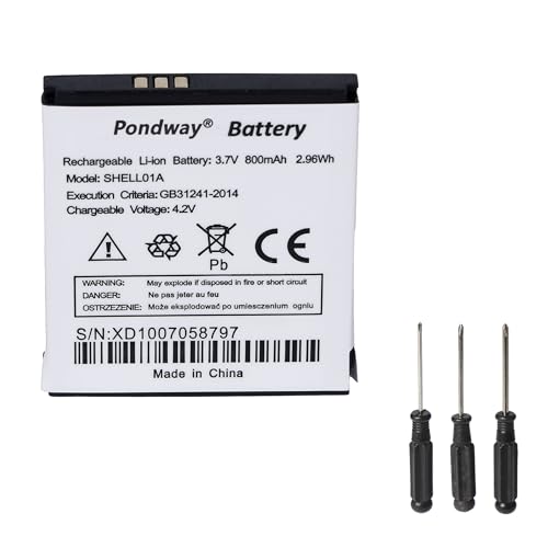 SHELL01A   Batería de repuesto compatible con Doro Phone Easy 605 610 611 612 632 622 520X 409 410 409 409 409 GSM 410 GSM 605 GSM 606 607 608 609 13 62 4 625 626 631 632 632S Teléfono
