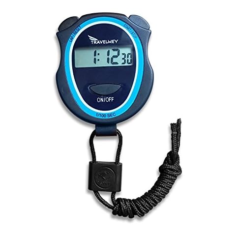 Digital Stopwatch - No Bells, No Whistles, Simple Basic Operation, Silent, Clear Display, ON/Off, Child Friendly, AAA Batteries (Included), Black Cover