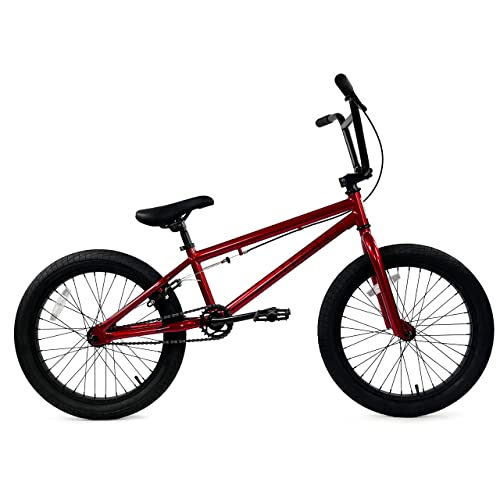 ELITE BICYCLES BMX Bicycle 20” & 16inch Freestyle Bike - Stealth and Peewee Model (Red, 20inch)