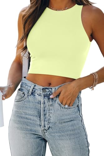 Image of EFAN Womens Sexy Sleeveless Double Lined Crop Tops Workout Cute Tight Racerback Tank Tops Summer Clothes Teen Girls 2025