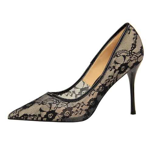 Escarpins à Talon Haut pour Femme 9cm Talons Aiguilles Chaussures Bout Pointu Stiletto Soirée de...
