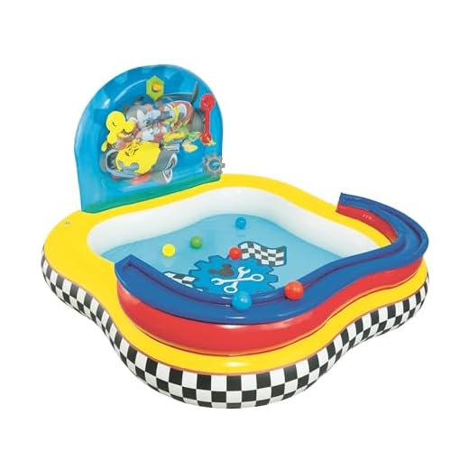 Bestway 91015 Disney - Piscina de juegos hinchable con diseño de la Casa de Mickey Mouse 157x157x91 cm