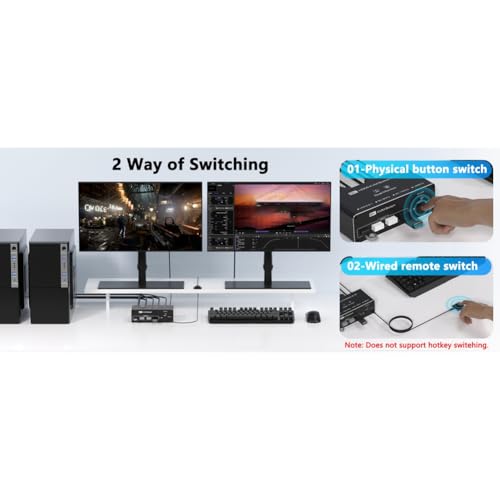 Commutateur KVM USB 3.0 pour éliminer les câbles sur 2 moniteurs - 6