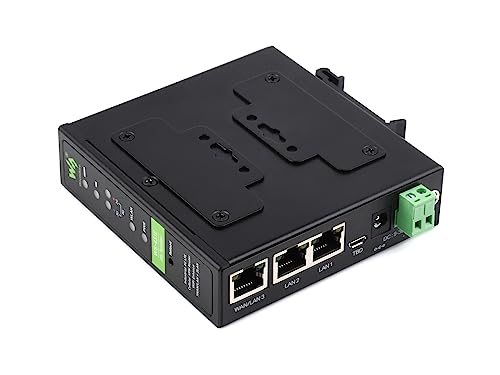 Waveshare Industrial 4G LTE Router, Support Multiple VPN Protocols, 3-Ch Ethernet Ports, WiFi High-Speed Internet Access, Dual Qualcomm Chips, Supports Multiple Mode & Frequency Bands, for Europe