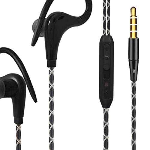 Image of Sports Wired Earbuds 3.5mm Jack with Over Ear Hook for Jogging Gym Black| Portable Audio & Headphones | Headphones||