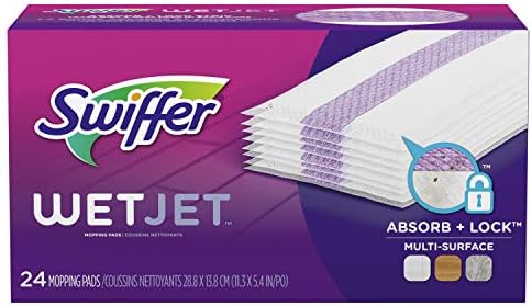 Swiffer WetJet Hardwood Floor Cleaner Spray Mop Pad Refill, Multi Surface, 24 Count