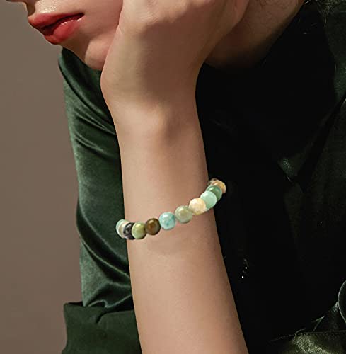 Wainis 5 Pcs 10Mm Semi-Precious Gemstones Beaded Bracelets For Men Women Healing Crystal Stretch Beaded Bracelet Unisex #TOP3