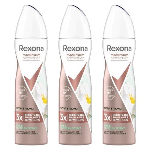 3 x Rexona Maximum Protection Extra Strong Lime & Waterlily Scent Deo je 150ml