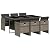 YITHOPI 7 Piece Patio Dining Set with Cushions Gray Poly Rattan Versatile Lounge Furniture Outdoor Lounge Set Patio Furniture Sets Balcony Furniture Sets for patios, Gardens, Decks