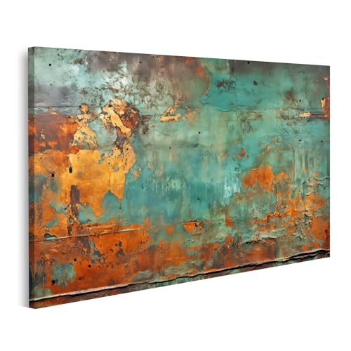 islandburner Tableau sur toile Vert Texture rouillée Mur en métal Vert Texture rouillée Métal Images murales Poster