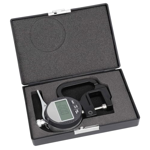 Image of Digital Thickness Gauge with Lever Handle - Electronic Micrometer Measuring Tool (0-12.7mm / 0.5 Inch) with LCD Display, 0.01mm Accuracy, Inch /MM Conversion (12.7mm)
