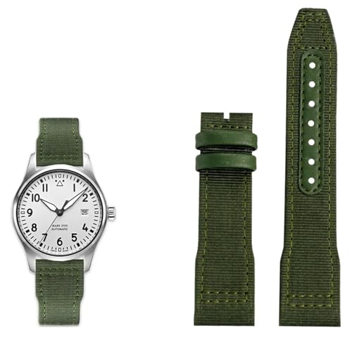 Bracelet de montre en cuir nylon étanche et robuste de 20 mm à 22 mm