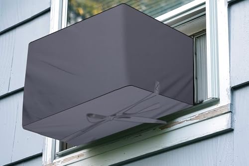 Image of The Furnishing Tree window ac cover suitable for BlueStar 1.5 Ton WFA318LN, Grey Color Elastic fit Cover for front and rear Of Window Ac