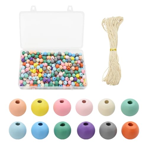 Coriver Perles en Bois 10mm, 300 Pièces