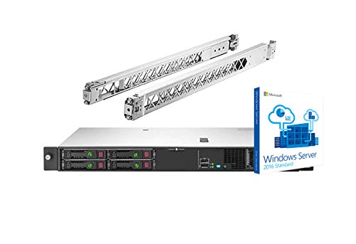 HP ProLiant DL20 Gen10 Rack Server Bundle with Rail Kit, Intel Xeon E-2124
