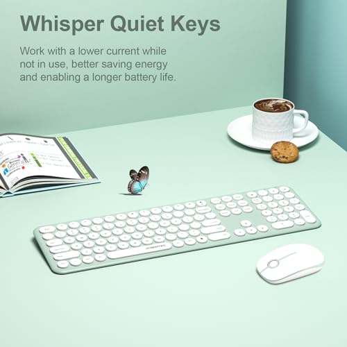 Teclado y mouse inalámbricos de diseño retro para PC y Mac 6