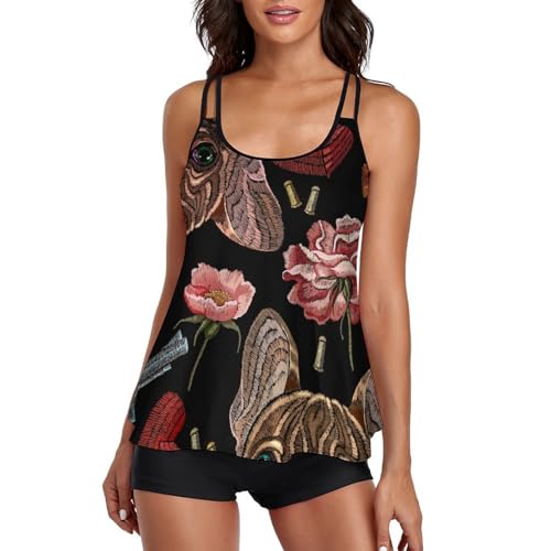 Ensembles bikini tankini femme robe de plage et short de garçon floral