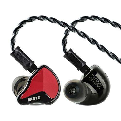Image of Linsoul ZiiGaat x Fresh Reviews Arete II IEM,2nd Gen 1DD+4BA Hybrid in Ear Monitor,Wired HiFi Earbuds,Full CNC Aluminum Shell Earphone with Detachable Silver-Plated OFC Cable for Musician (Red)