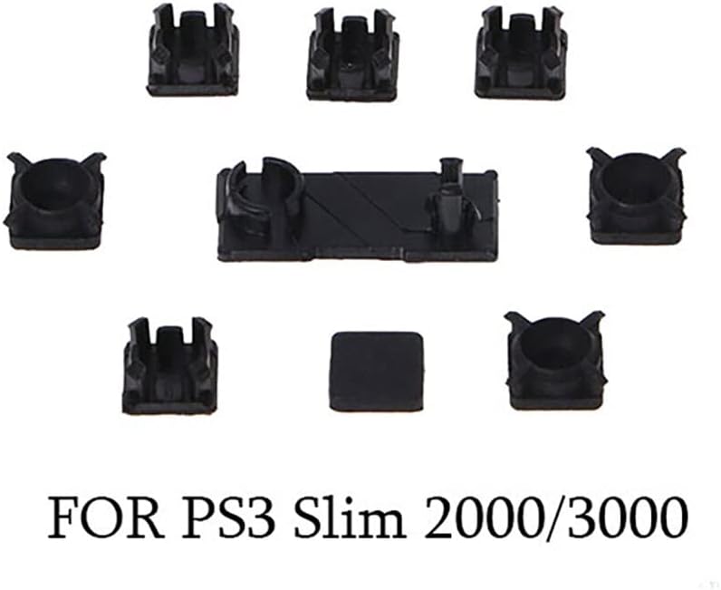 Replacement Console Screws with Rubber Foot Cover Set for PS2 PS3 Slim 2000 3000 4000 70000 Console Screw Kit Repair Parts (D)