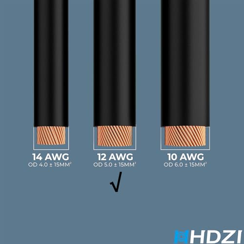 HHDZI 12AWG Speaker Cable with Banana Plugs Gold-Plated (6.6 Feet-2 Meter)