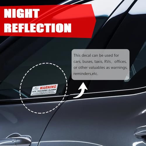 Image of 3PCS 1.6 x 3.2 Inch Warning GPS Alarm System Car Stickers, Automotive Decals, Self Adhesive Car Warning Stickers, Vinyl Car Window S tickers Car Exterior Accessories Universal for SUV Van